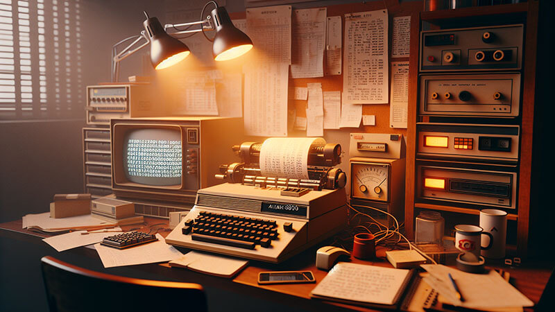 Una fotografía clásica de Bill Gates y Paul Allen posando juntos a principios de su carrera, simbolizando la fundación de Microsoft.