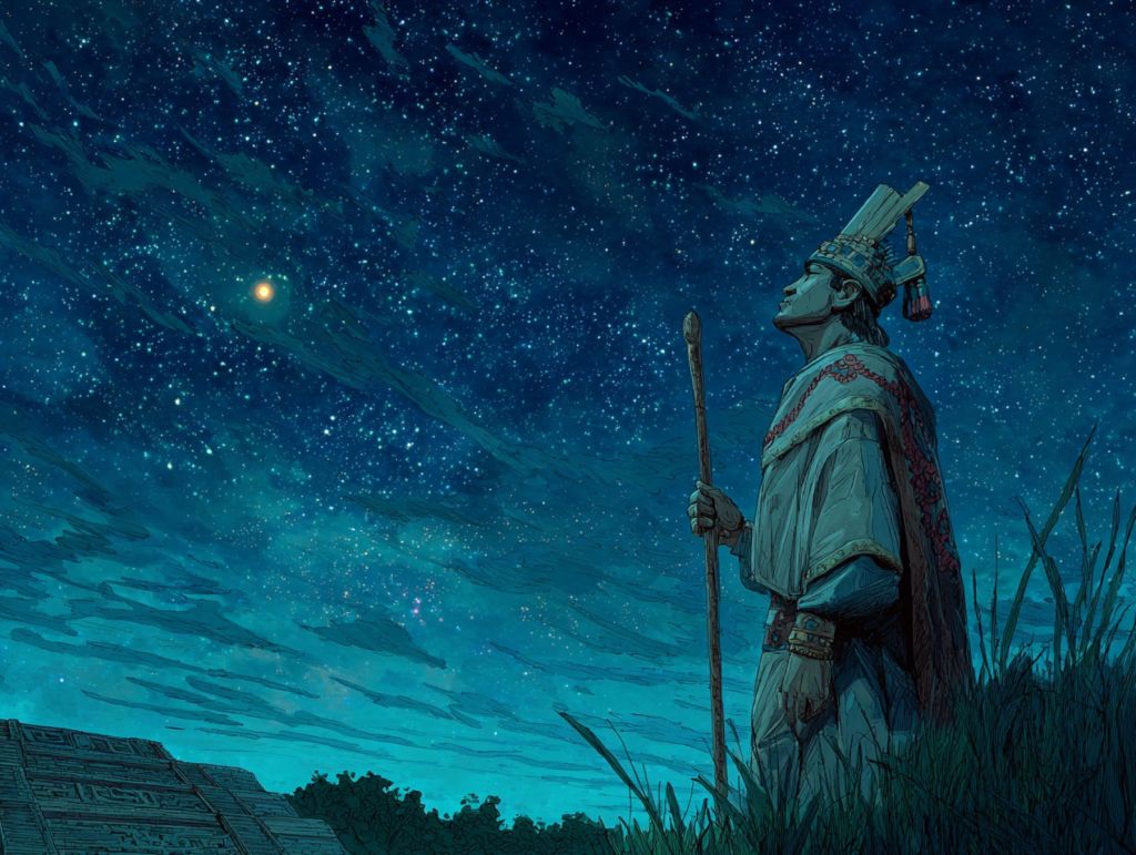 Sacerdote observando el cielo