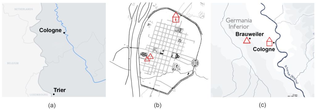 Procedencia geográfica de monedas romanas