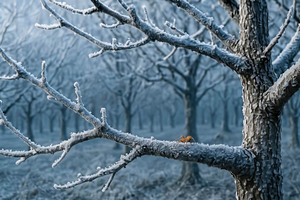 El estudio demuestra que estas arañas aportan un valor ecológico clave en los huertos durante el invierno.