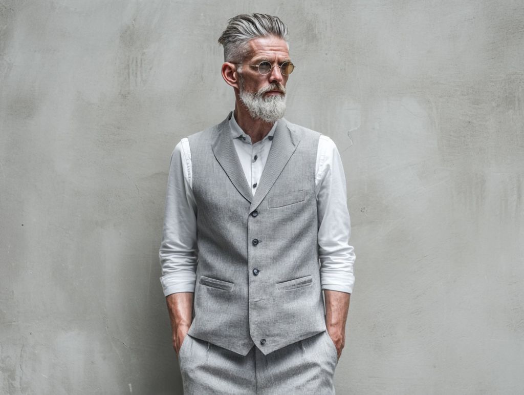 Hombre maduro vestido con traje gris