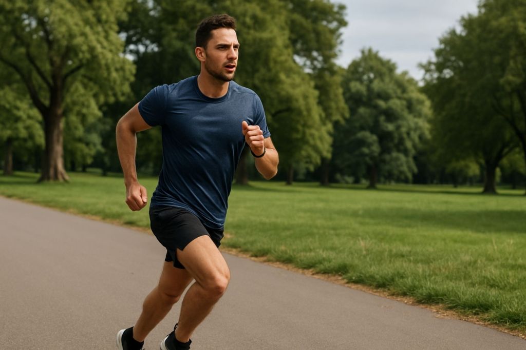 Recreación artística de una persona haciendo deporte, positivo para el cerebro