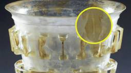 Vaso de vidrio calado hallado en Colonia