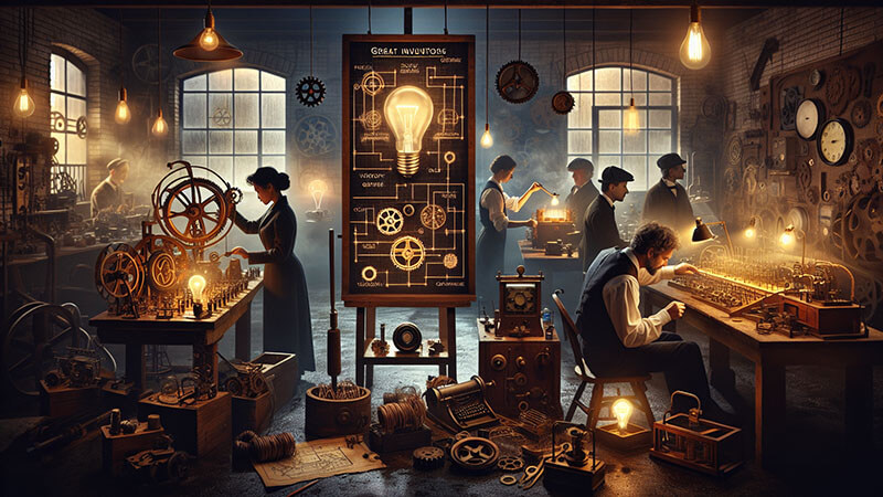 Tres palabras clave en un entorno industrial antiguo: Perseverancia (tenacidad), Genialidad (visión) y Comunicación (conexión), grabadas sobre una pared de ladrillo o metal.