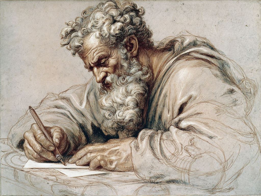 Recreación fantasiosa de un retrato de Miguel Ángel