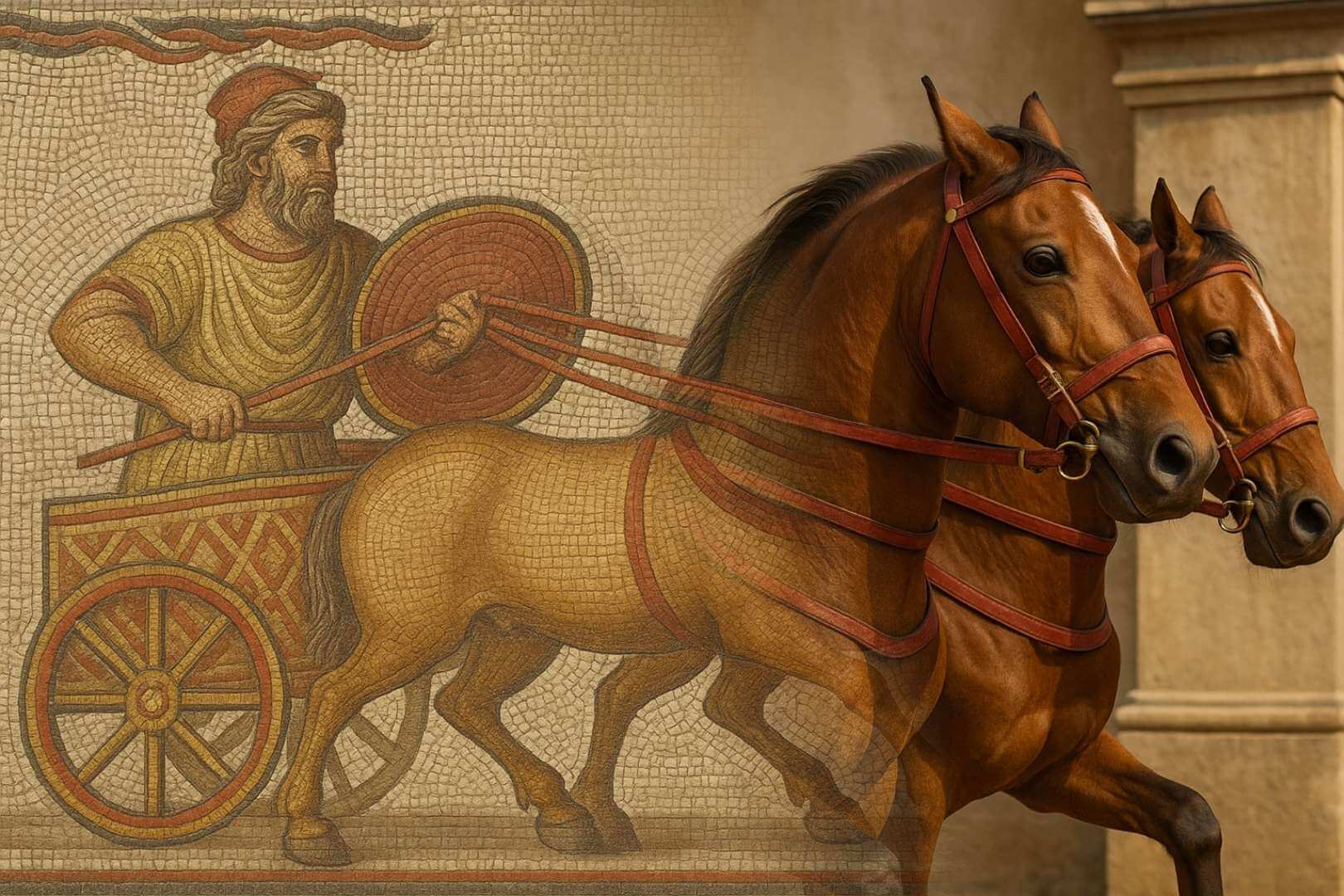 Un raro mosaico hallado en una granja británica revela una versión olvidada de la guerra de Troya, según los historiadores